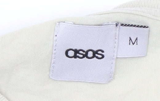 ASOS Men's Beige Striped T-Shirt, Size M