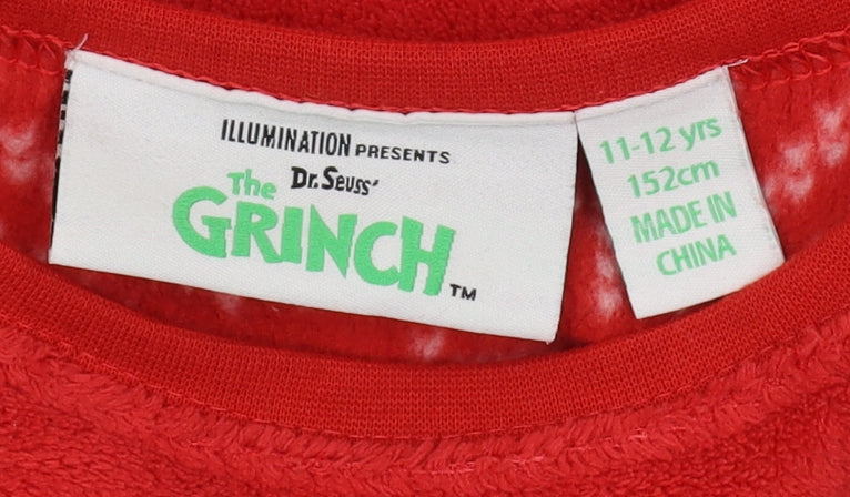 Dr. Seuss Boys Red Grinch Pyjama Top 11-12 Years