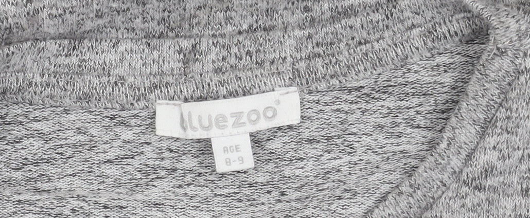 Bluezoo Girls Grey Pullover Jumper 8-9 Sequin Heart Accent