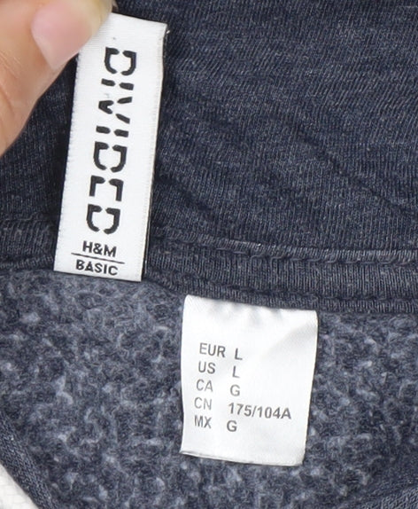 H&M Unisex Blue Full Zip Hoodie L