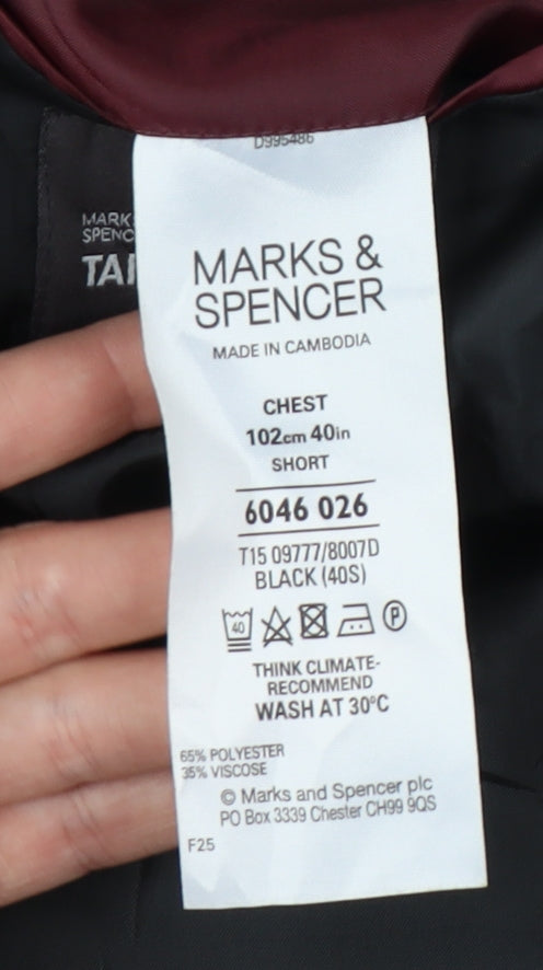 Marks and Spencer Men's Black 40S Tuxedo Blazer Formal