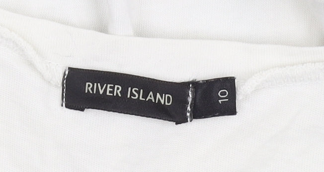 River Island Women’s Black Graphic T-Shirt Dress 10