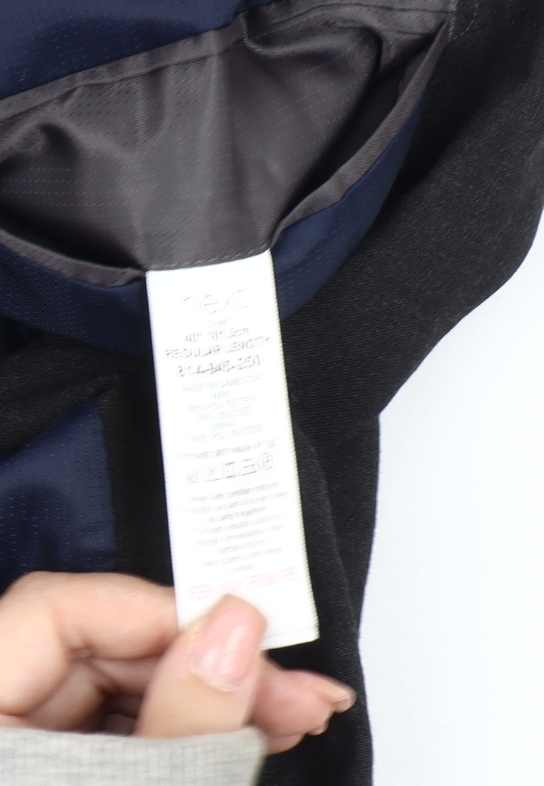 Next Men's Black Blazer 40R Regular Fit Business Jacket