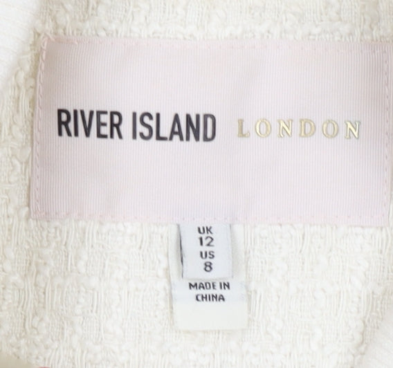 River Island Women’s Ivory Bomber Jacket Size 12