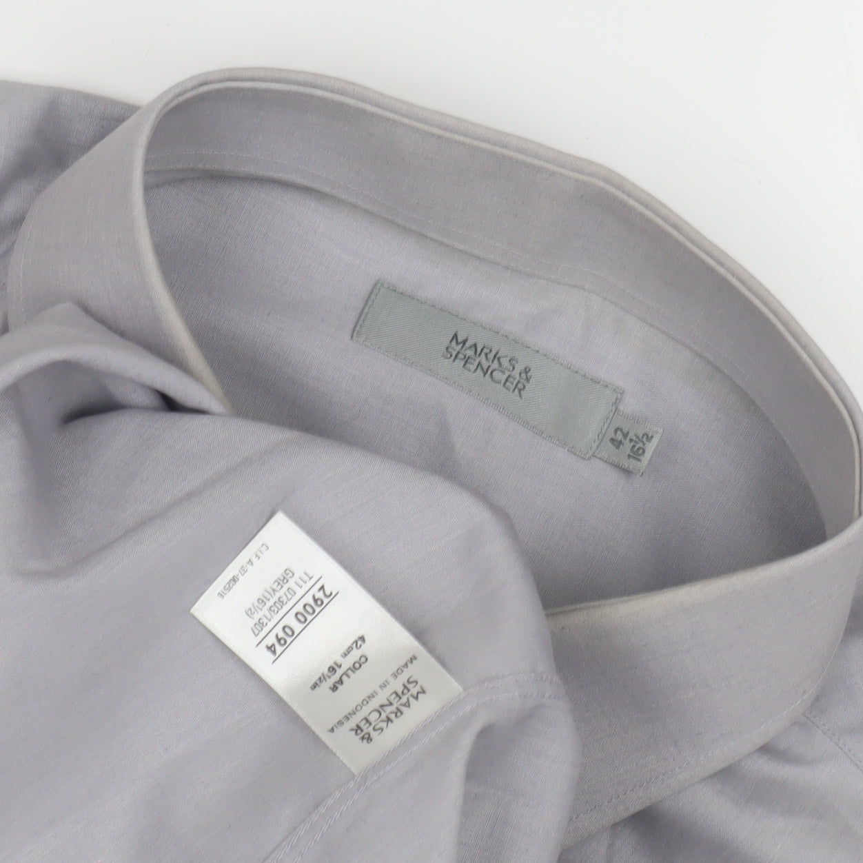 Marks and Spencer Men's Grey XL Cotton Dress Shirt