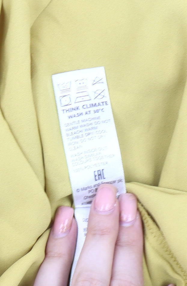 Marks and Spencer Women's Yellow Basic Top Size 14