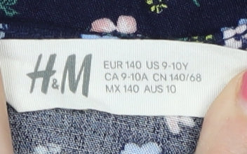 H&M Girls Floral Jumpsuit, Multicoloured, Size 9-10 Years
