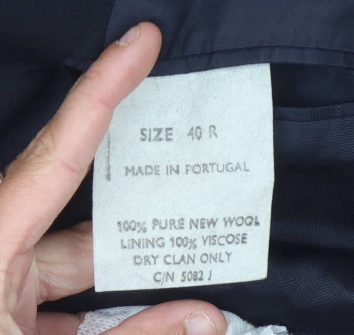 Hornes Men's Black Blazer 40R Classic Formal Jacket