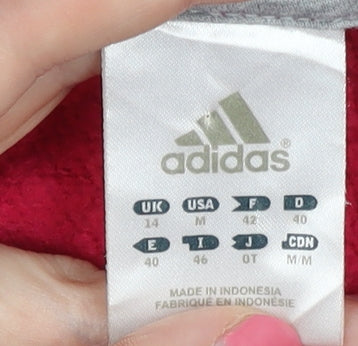 Adidas Women's Red Pullover Hoodie, Size 14, Logo Accent