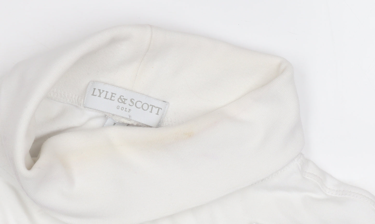 Lyle & Scott White Women's Roll Neck Long Sleeve T-Shirt