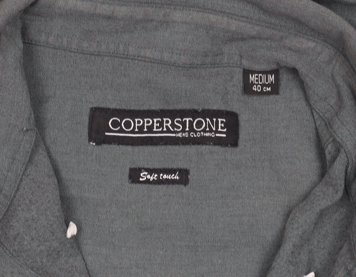 Copperstone Men's Green Short Sleeve Casual Shirt M