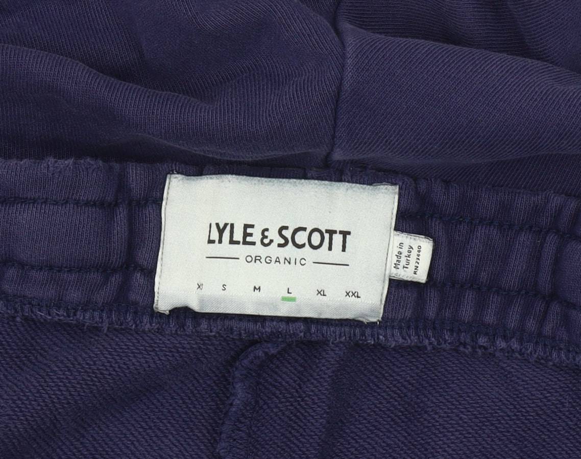 Lyle & Scott Men's Blue Shorts L Elastic Waist Cotton