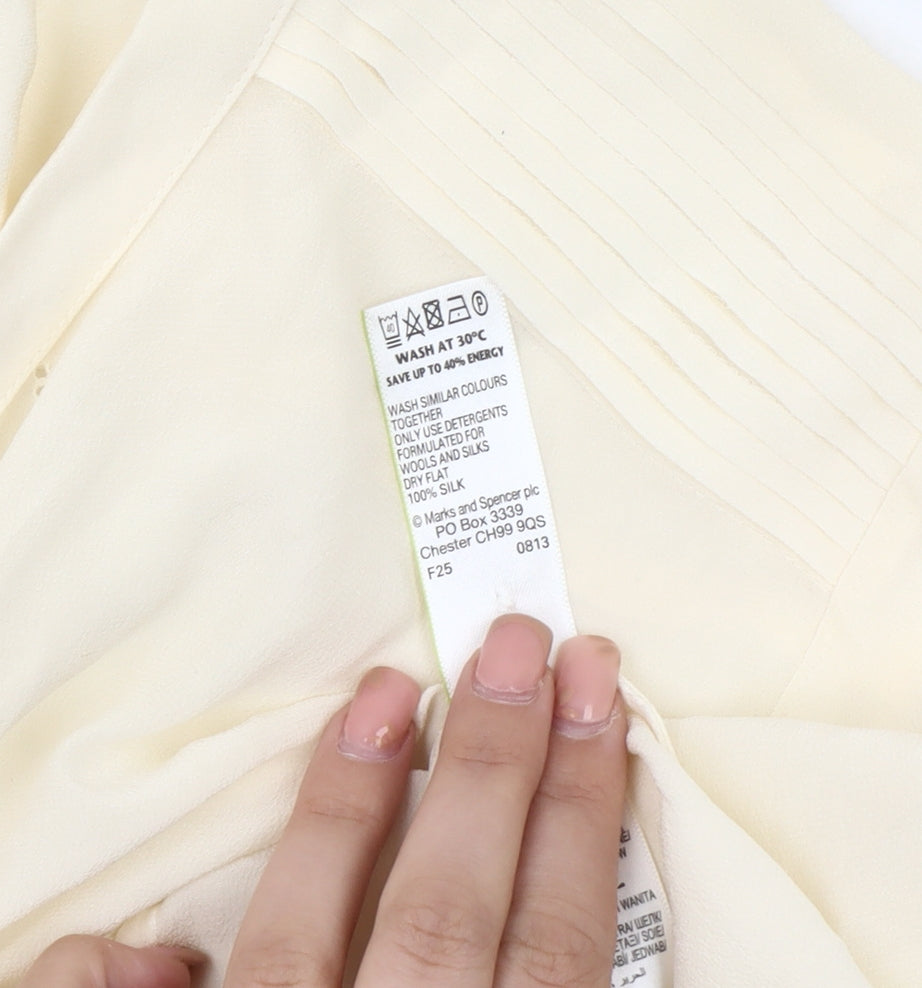 Marks and Spencer Women's Ivory Silk Blouse, Size 16