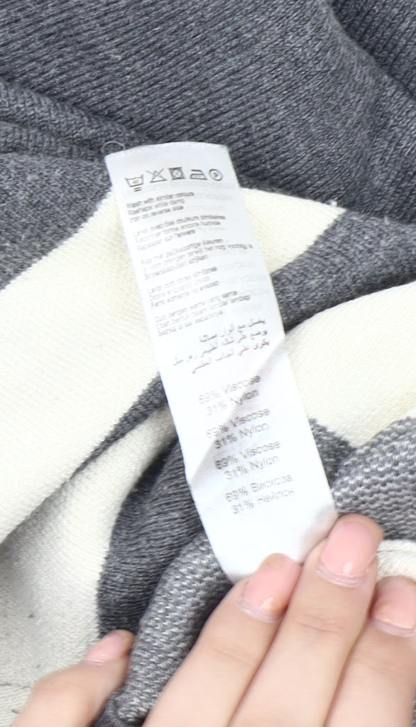 New Look Girls Grey Striped Pullover Jumper 11-12 Years