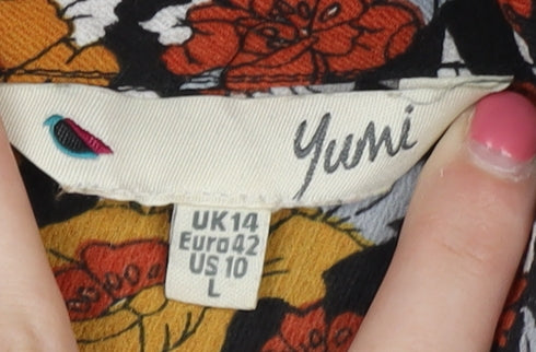 Yumi Women's Multicoloured Floral Blouse L Regular