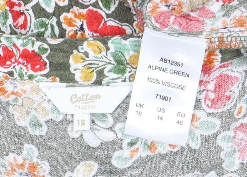 Colton Traders Women's Floral Green Top Size 18