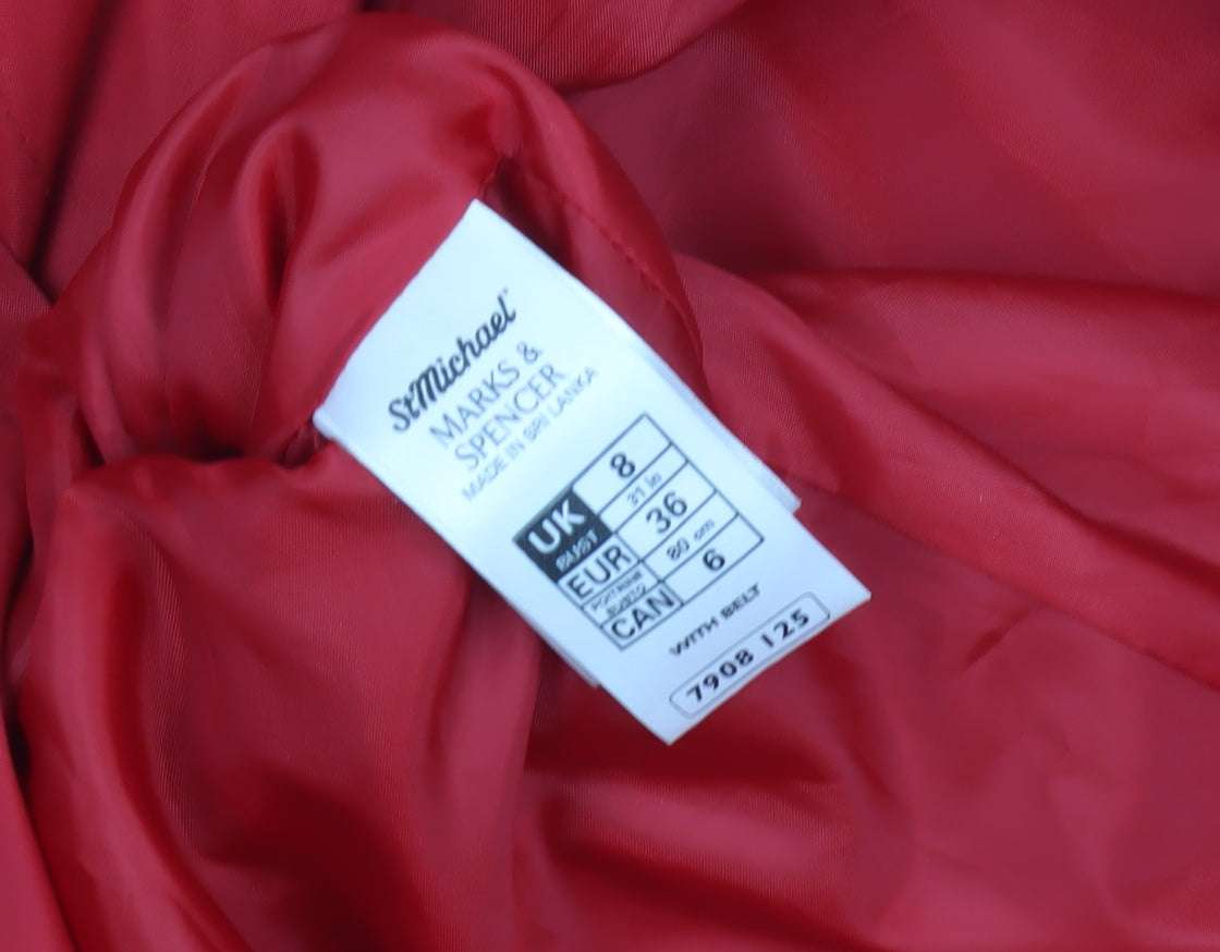 Marks & Spencer Women's Red Trench Coat Size 8