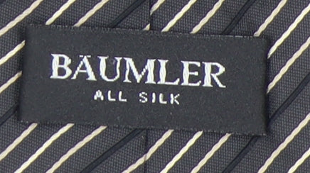 BAUMLER Men's Black Striped Silk Tie One Size