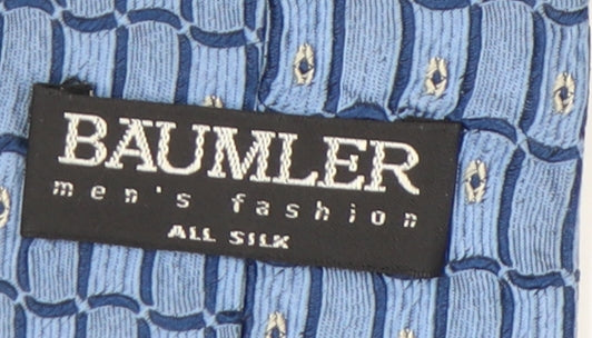 Baumler Men's Blue Silk Geometric Tie