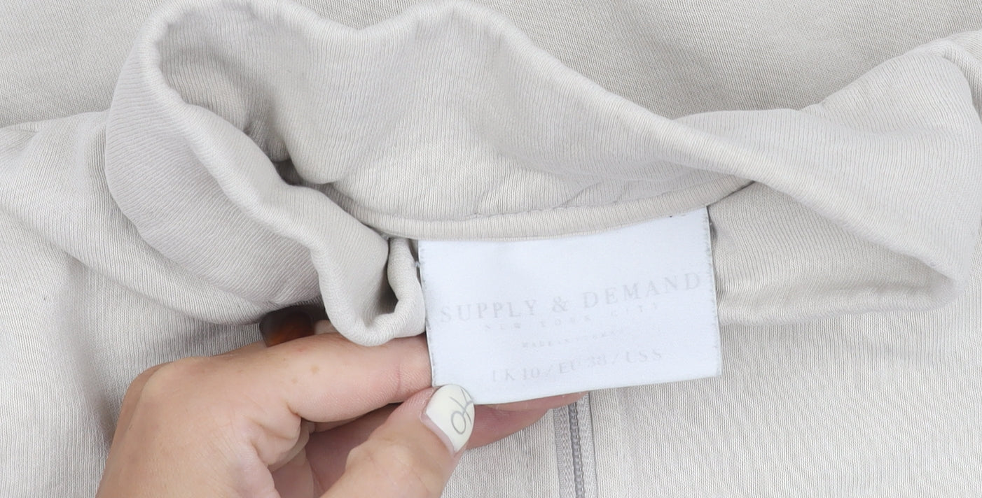 Supply & Demand Beige Sweatshirt Unisex Size L with Zip