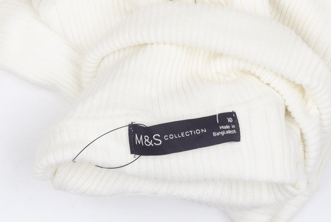 Marks and Spencer Women's White Roll Neck Jumper