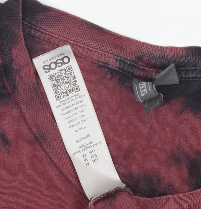 ASOS Men's Red Cotton Graphic T-Shirt Size M