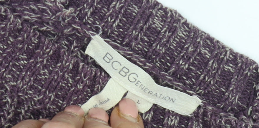 BCBGeneration Women's Purple Chunky Knit Jumper, L