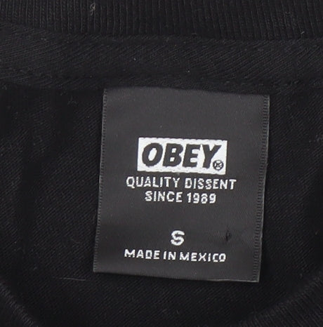 Obey Men's Black S Logo T-Shirt