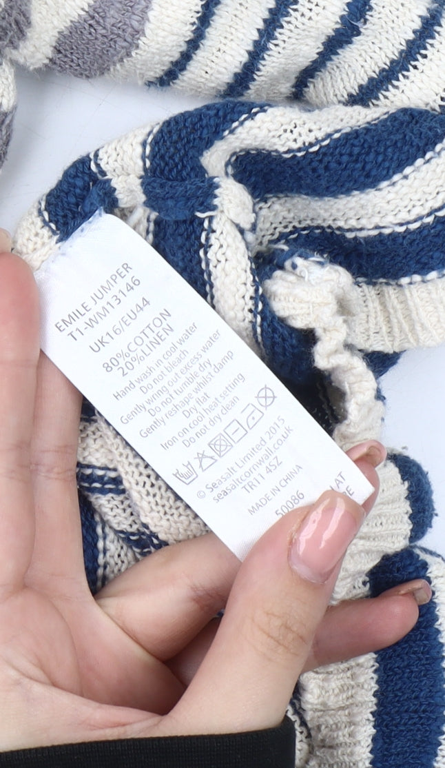 Seasalt Cornwall Women's Multicoloured Striped Pullover, Size 16