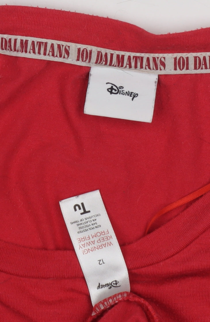 Disney 101 Dalmatians Red T-Shirt Women Size 12