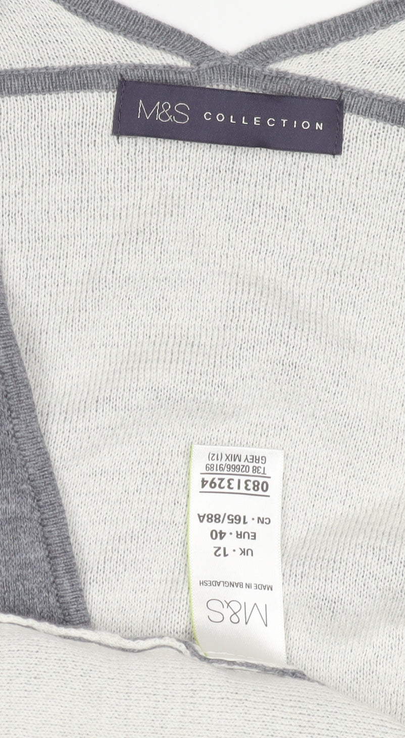 Marks and Spencer Women's Grey Open Front Cardigan Size 12
