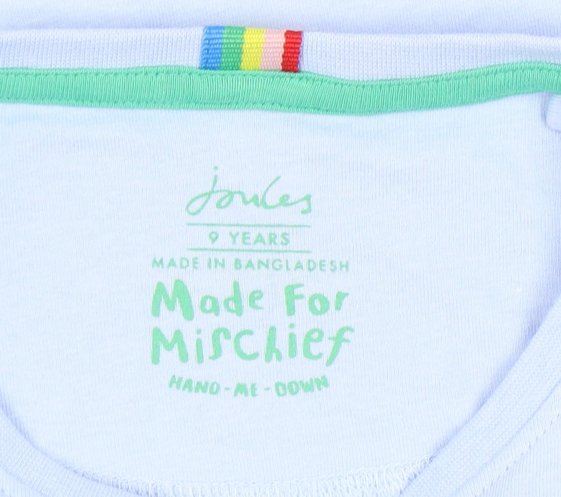 Joules Girls Blue Crew Neck T-Shirt - 9 Years, Heart Accent