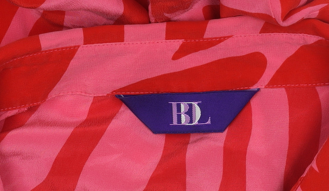 Debenhams Women's Red Silk Animal Print Blouse