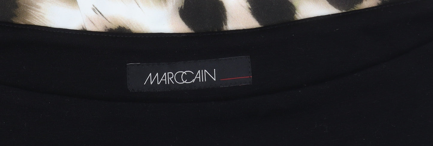 Marc Cain Women Black Dress, Size 12, Animal Print