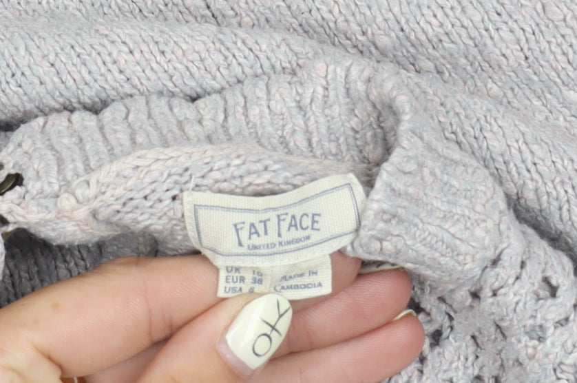 Fat Face Women's Grey High Neck Pullover Jumper Size 10