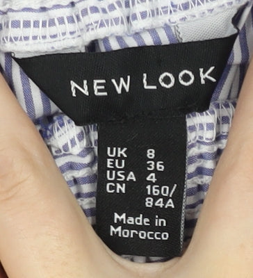 New Look Women's Blue Striped Off the Shoulder Blouse