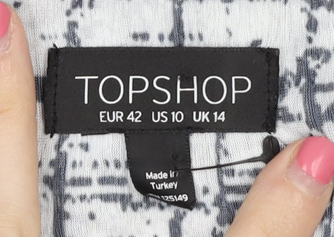 Topshop Women's Geometric Black Sleeveless Top Size 14