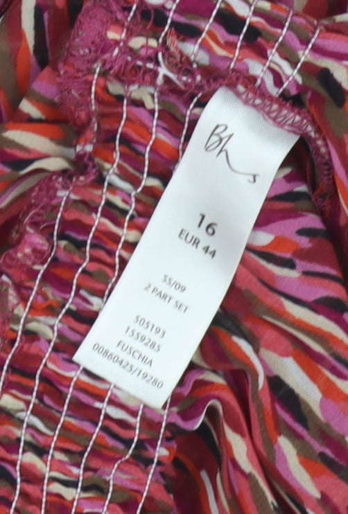BHS Women's Multicoloured Tunic Blouse - Size 16