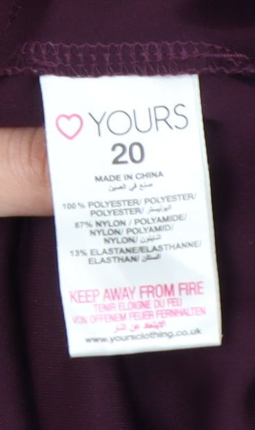 Yours Women's Purple Midi Wrap Dress Size 20