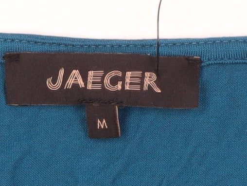 Jaeger Women's Blue 3/4 Sleeve Jersey Blouse