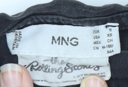 MNG Unisex Black Rolling Stones T-Shirt, Size S