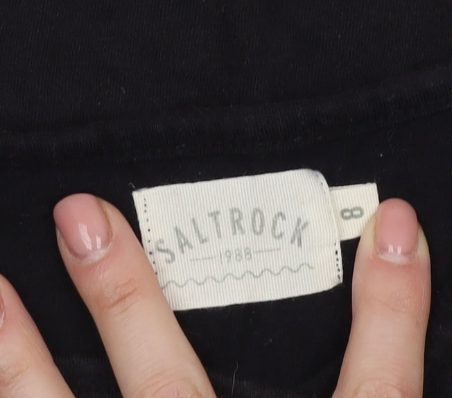 Saltrock Women's Black T-Shirt, Size 8, Casual Style
