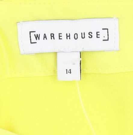 Warehouse Women's Yellow Midi Flare Skirt Size 14