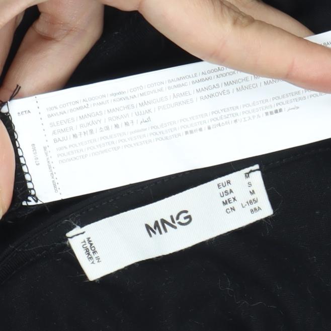 MNG Women's Black Balloon Sleeve Blouse Size 12