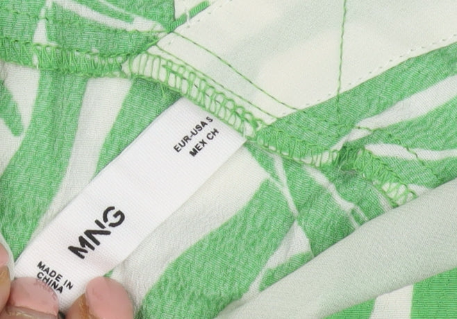 MNG Women's Green Tropical Camisole Blouse Size 8
