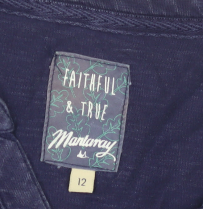 Mantaray Women's Blue Blouse Size 12 with Buttons