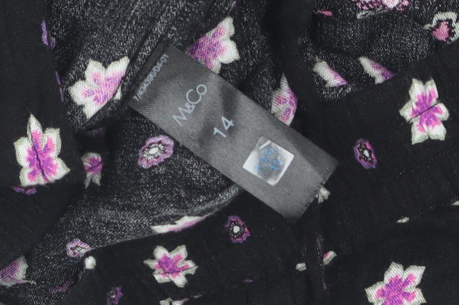 M&Co Women's Floral A-Line Midi Skirt, Size 14