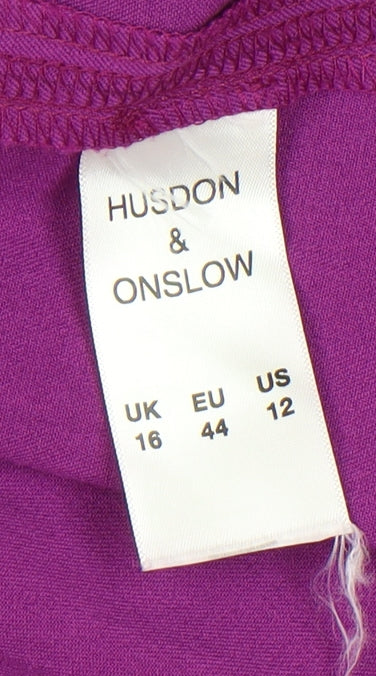 Hudson & Onslow Women's Purple A-Line Skirt UK 16