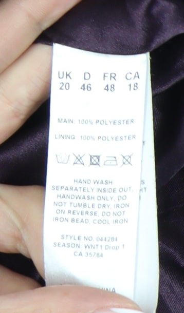 Jacques Vert Women's Purple Beaded Sleeveless Dress