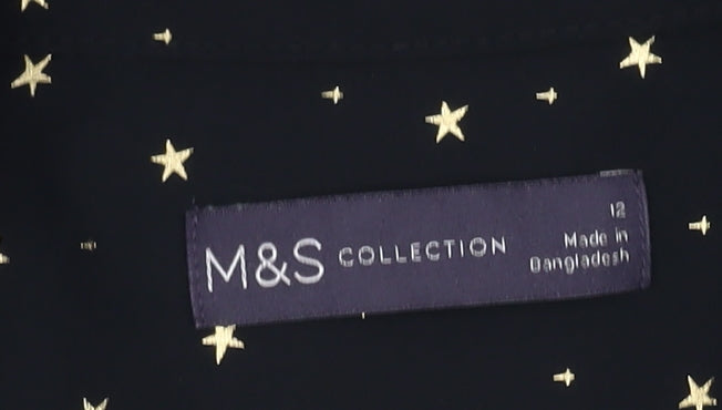 Marks and Spencer Black Star Button-Up Shirt